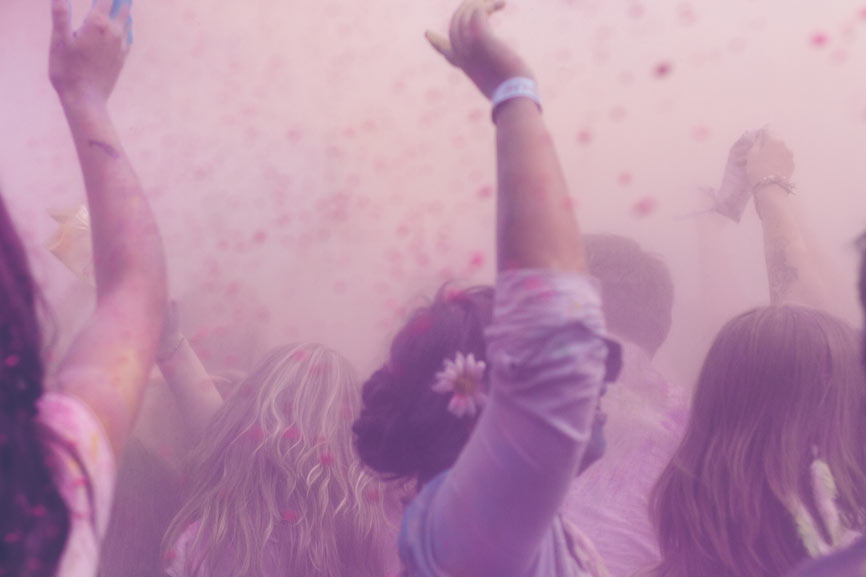 Young girls dance in a purple flowery haze to represent the health benefits of iodine